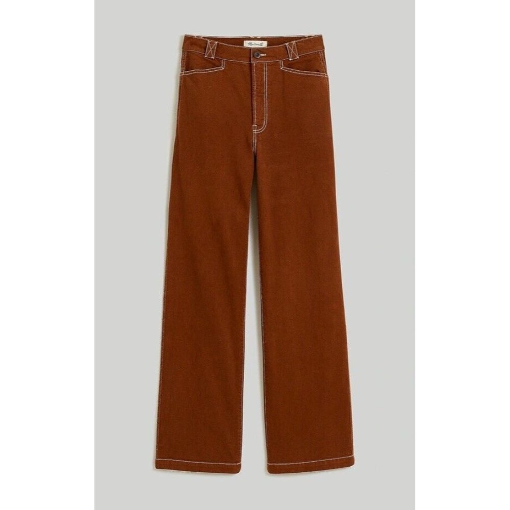 Madewell Womens Slim Emmett Wide-Leg Crop Pants Brown Size 23